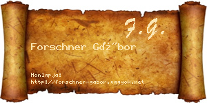 Forschner Gábor névjegykártya